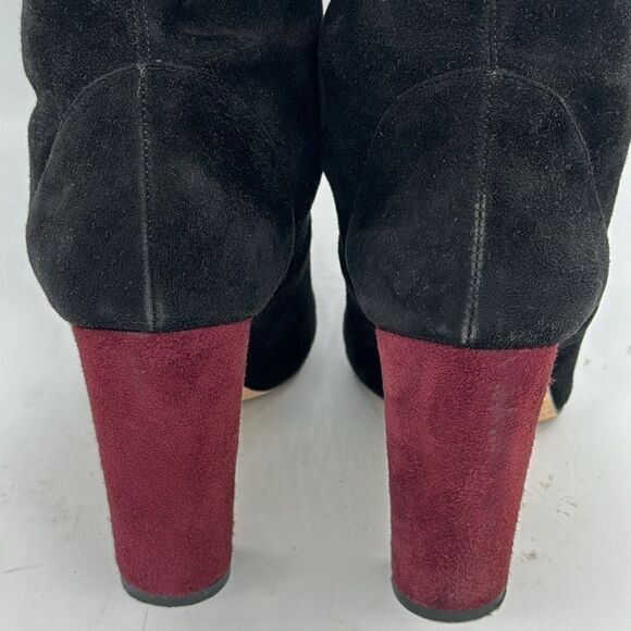 Manolo Blahnik Statlow Striped Stretch-Suede Bootie Size 37/ US 7 - Picture 7 of 12